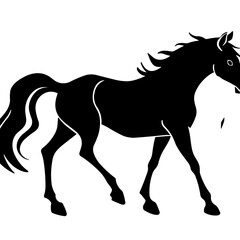 Simple horse isolated black flat icon.