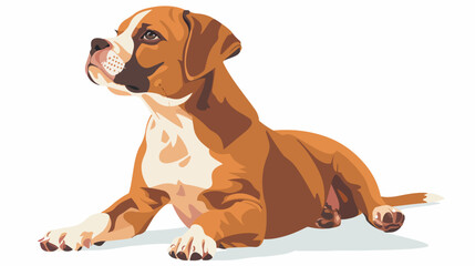 Cartoon dog sitting with tongue out flat vector 