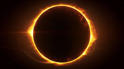 Naklejka premium A solar eclipse. The total eclipse is caused when the sun, moon and earth align. Illustration. The corona moment.