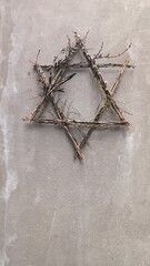 photography, object, faith, religion, Jewish sign, six-pointed star, product made from branches, eco, natural wooden symbols