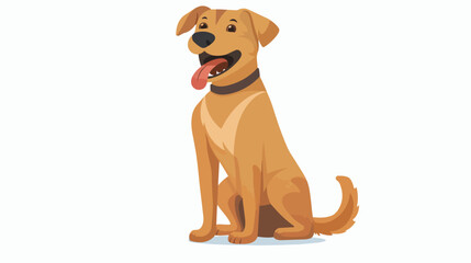 Cartoon funny dog sitting with tongue out