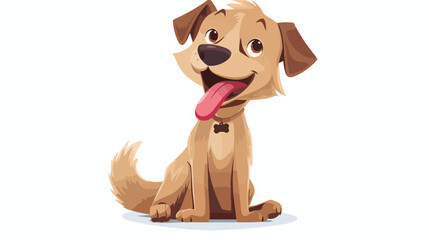 Cartoon funny dog sitting with tongue out