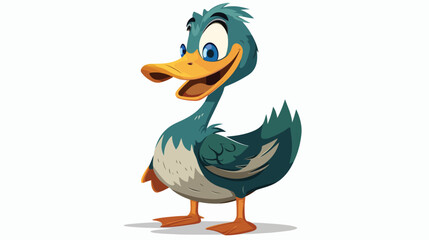 Cartoon funny duck presenting
