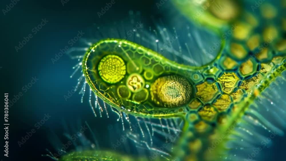Poster a microscopic view of a fern cell fertilizing an egg cell initiating the beginning of the ferns new 