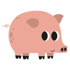 Cute pig vector animal illustration