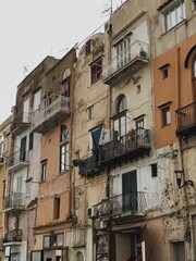 Fototapeta na wymiar Colorful historic buildings in old European town of Procida Island, Italy