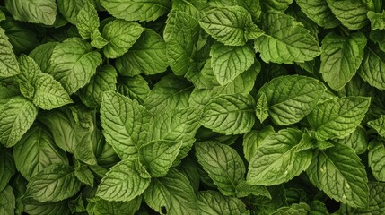mint leaves close-up texture background 