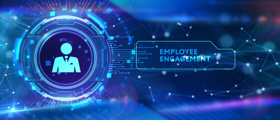 Business, Technology and network concept. Employee engagement. 3d illustration