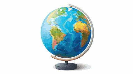 vector image hemisphere globe on white background Flat
