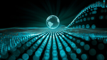 Blue Abstract Digital Dot Global Data Background
