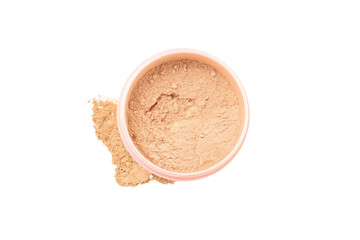 PNG, loose powder, isolated on white background.