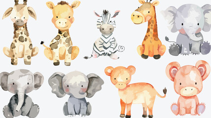 Watercolor Collection of Baby Animals A Beautifully