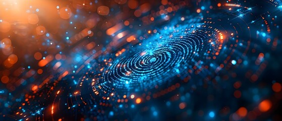 Secure Fingerprint Tech Abstract. Concept Biometric Security, Fingerprint Recognition, Technology Innovation, Secure Authentication - obrazy, fototapety, plakaty