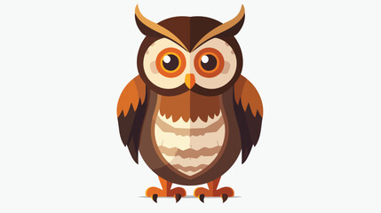 Wise bird owl icon Flat vector isolated on white background
