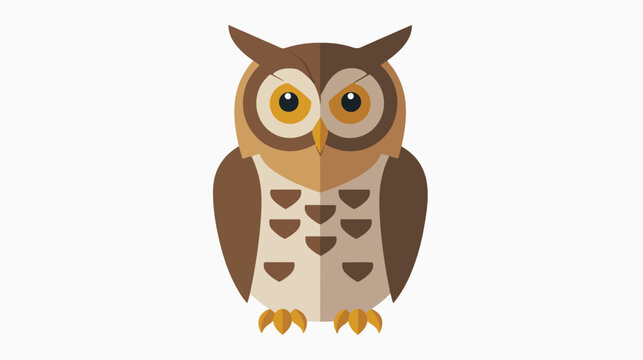 Wise bird owl icon Flat vector isolated on white background