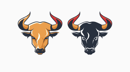 Bull Taurus Logo Template vector icon illustration flag