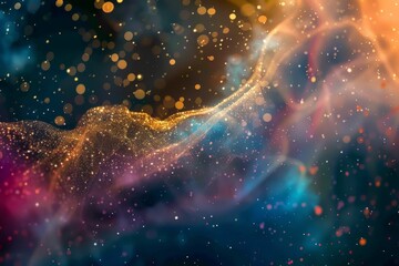 Cosmic Dance: Colorful Abstract Nebula Visualization