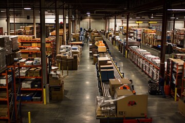 Industrial Ecommerce Storage with Busy Order Fulfillment Team