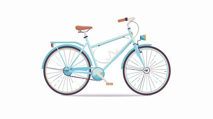 Bicycle in flat style on white background. Vector desi