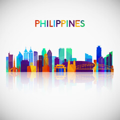 Philippines skyline silhouette in colorful geometric style. Symbol for your design. Vector illustration. - 780316227