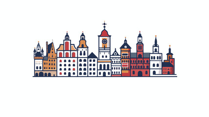 City tower icon outline vector. Poland map. Art cultur