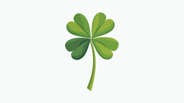 Clover leaf isolated icon flat vector isolated on white
