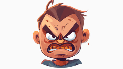 Aggressive Cartoon With Angry Expression. Vector