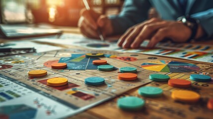 Fototapeta premium Strategic Battle Unfolding: A Board Game Story