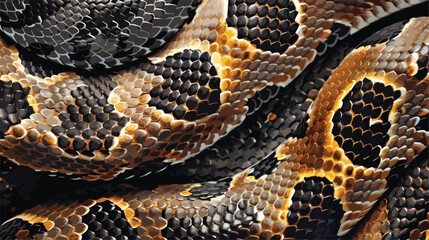 Animal snake skin illustrative background flat vector - obrazy, fototapety, plakaty