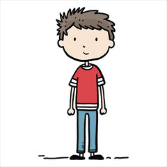 Illustration of the cute Boy on a white background