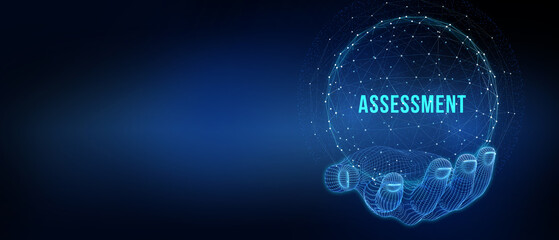 Business, Technology, Internet and network concept. Assessment analysis evaluation measure. 3d illustration
