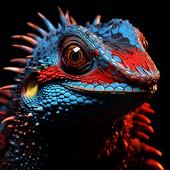 Fototapeta premium leguan, eidechse, reptil, tier, drache, green, wild lebende tiere, natur, auge, wild, maßstab, close up, tierpark, kopf, tropisch, haustier, haut, exotisch, creatures, makro, tier, portrait