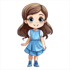 Cute Girl in Blue coat With blue eyes