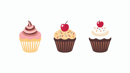 Cupcakes logoicon flat vector isolated on white background