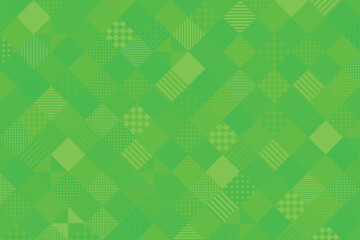 背景素材 緑色 四角形パターン ドットとストライプ背景 ななめ格子模様 バックグラウンド