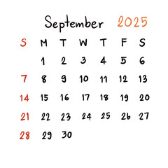 calendar planner 2025 handwriting