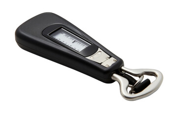 Close Up of Digital Scale on Chain. On a White or Clear Surface PNG Transparent Background.