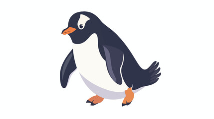 Cute Penguin Sliding Cartoon Vector Icon Illustration.