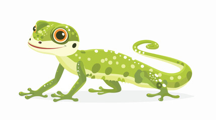 Cartoon smiling gecko. vector illustration flat vector