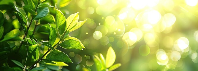 Obraz premium Green background. Sun absorbing leaves.