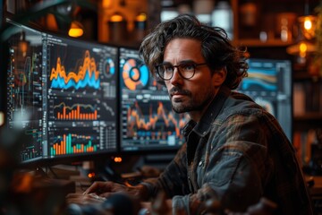 Fototapeta premium Professional at financial analysis
