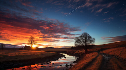 A Universe Unveiled: Myriad Stars & Comet Glow - Night Sky's Grand Symphony