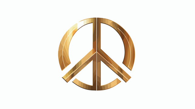 CND-Symbol for Peace in Gold flat vector 