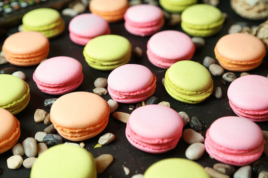 Close-up of Assorted Multicolored Macaroons
