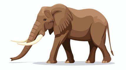 Cartoon African elephant isolated on white background