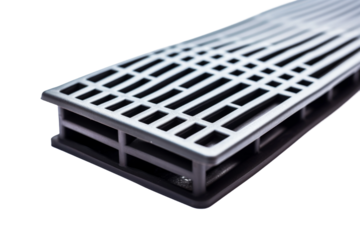Metal Grate on White Background. On a White or Clear Surface PNG Transparent Background.