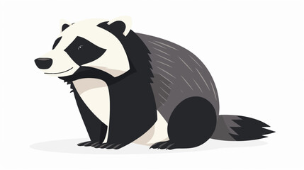 Cartoon animal badger flat vector isolated on white background