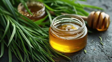 tarragon leaves and honey in perfect harmony