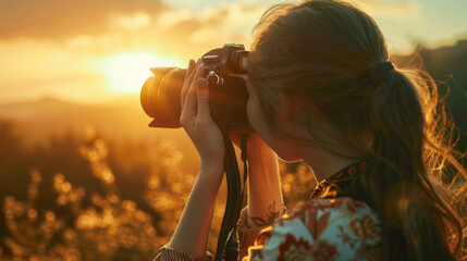 Photography enthusiasts capture moments of beauty and wonder - obrazy, fototapety, plakaty
