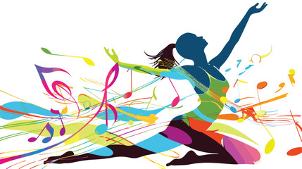Colorful vector artwork of individual in a pose illustration